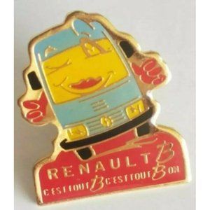 Vintage Rare Renault B Lapel Pin Back France Transportation Van Bus Car